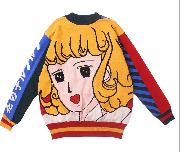 Cartoon Flower Fairy Knitted Sweater Top