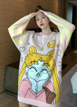 Cartoon Flower Fairy Knitted Sweater Top