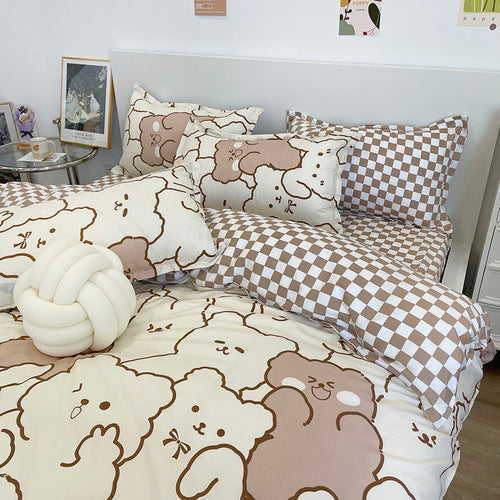 Cartoon Spring Bedding Set — Whimsical 4-Piece Set