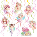 Fairy Hanging Swirls Fairy First Birthday Decorations 20Pcs Fairy Party Ceiling Streamer for Fairy Birthday Party Supplies Flower Fairy Baby Shower Supplies