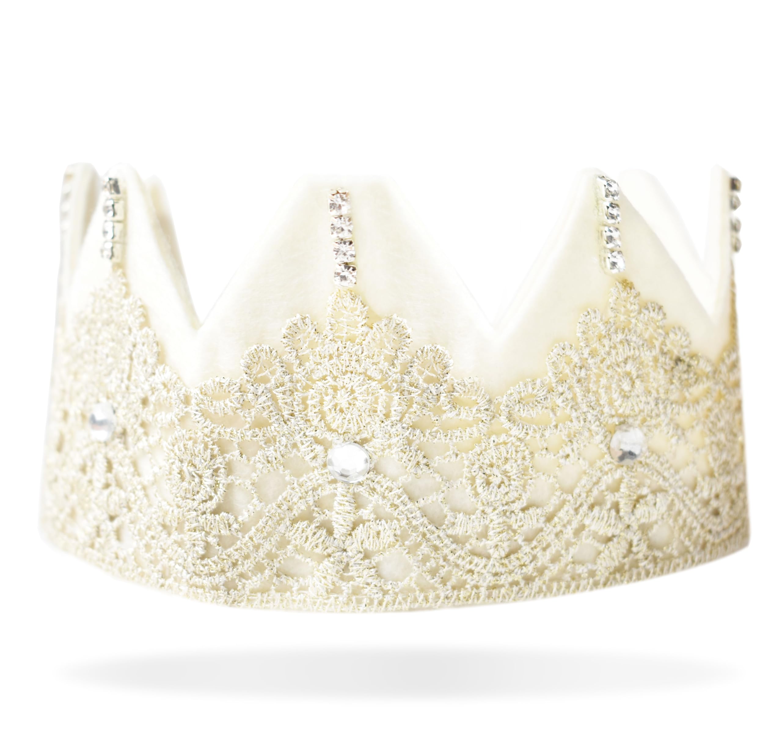California Tot Girls Fairy Princess Felt Lace Gem Crown Tiara (Fairy Crown)