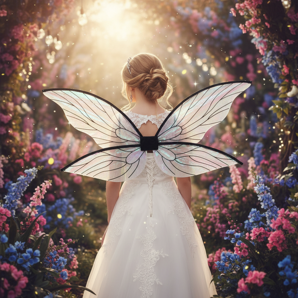 Yieeonc Fairy Wings for Adults Butterfly Fairy Costume for Women Girls Fairy Costume for Kids Halloween Cosplay Accessories Black